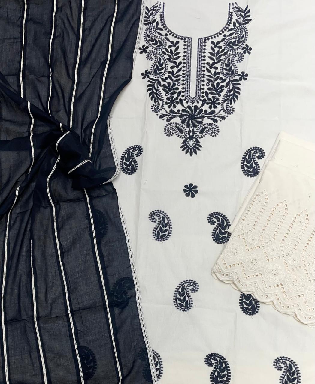 White Chikankari Suit